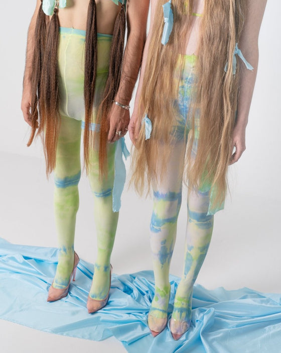Wikiland Pastel Forest Pastel Tie Dye Tights Size CD